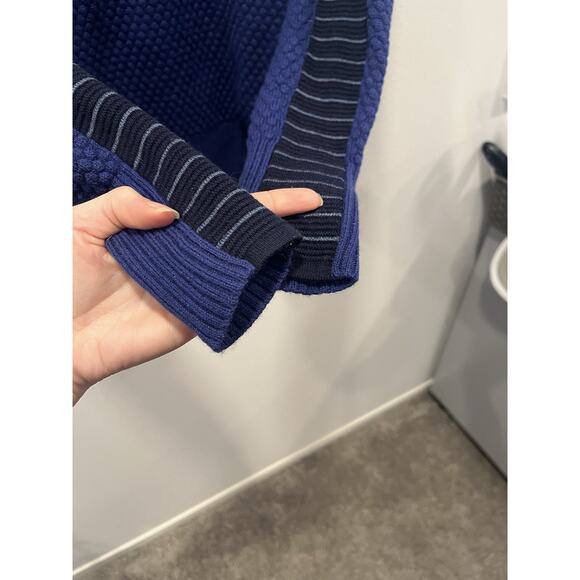 ATHLETA Marina Merino Wool Textured Turtleneck Sweater WOMEN'S Small Blue - Picture 3 of 6